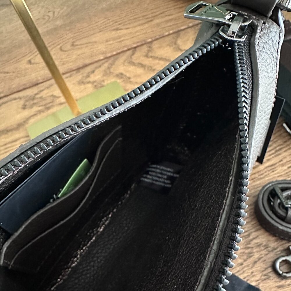 NWT! Botkier Valentina Crossbody Bag Black Pebbled Leather Slim -Chocolate - Picture 10 of 12